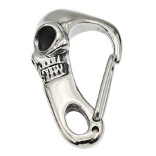 Heavy Metal Skull Key Clasp Item Dimensions LxWxH 2 x 1 x 1", Silver
