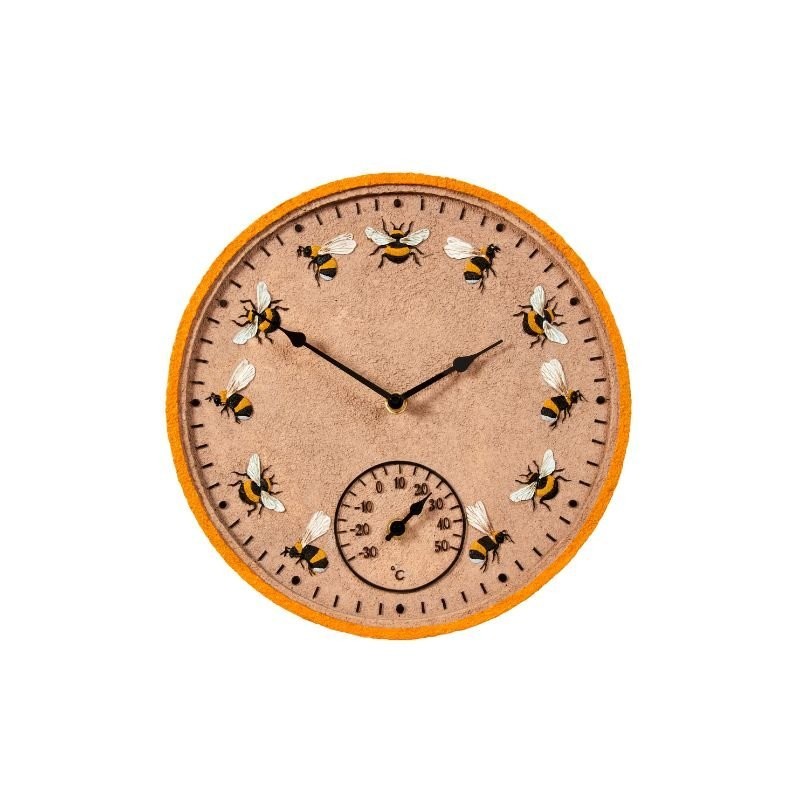 Smart Garden Beez Weather Resistant Wall Clock with Thermometer 30cm
