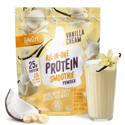 FlavCity Vanilla All in One Protein Shake Powder - On the Go Meal Alternative...