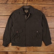 Giacca Bomber Rainforest M Uomo 00s Marrone Giacca a Vento Full Zip Foderata Casual