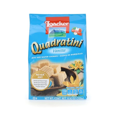 Loacker Quadratini Vanilla Wafer Cookies Pack of 1 8.82 Ounce Natural Flavor