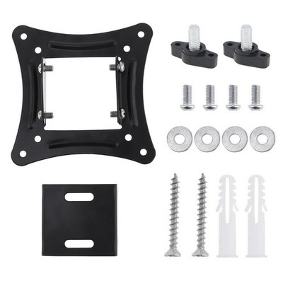 Black TV Wall Mount Bracket for 10-26 Inch LCD LED Monitor Flat Panel 10° Tilt
