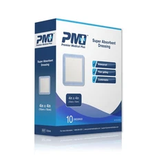 PMP Super Absorbent Dressing 4"x4" (Box of 10)