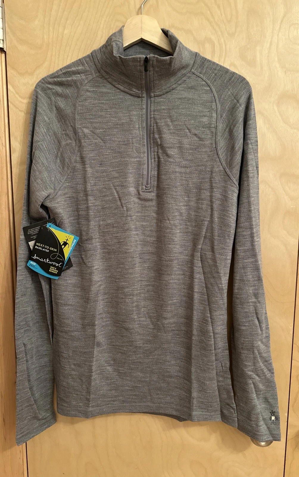 NEW! SMARTWOOL NTS 1/4 Zip Men’s M Gray Mid Wt 250 Merino Wool Base Layer $130