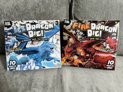 Ice Dragon Dig & Fire Dragon Dig Ausgrabungsset Konvolut 20 Eier Set