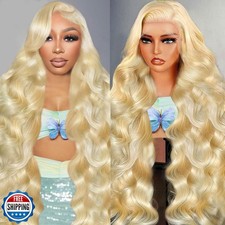 32 Inch 613 Lace Front Wig Human Hair 200 Density Blonde Wig Human Hair 13X6