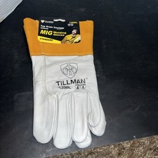 Tillman 1350 Unlined Top Grain Cowhide MIG Welding Gloves 4" Cuff Large