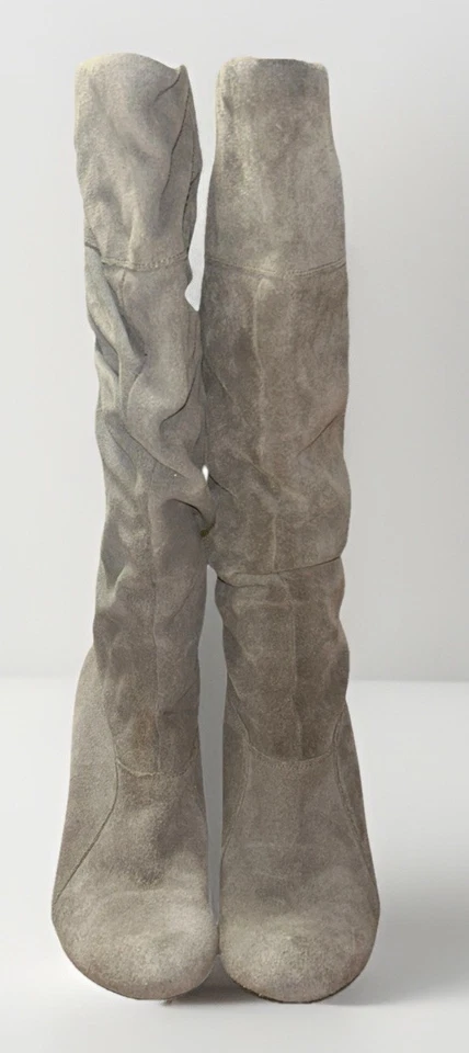 BCBGeneration Gris Gamuza Slouch Botas Altas 8.5 B Cuero Superior Boho Y2K Zapatos Foto 3 de 4