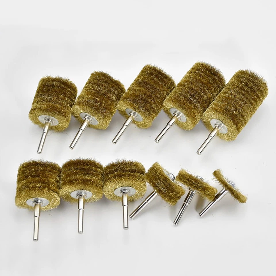 Diámetro del cepillo de rueda de alambre de latón 38 mm/50 mm/75 mm/100 mm diámetro del vástago 3 mm/6 mm Foto 4 de 4