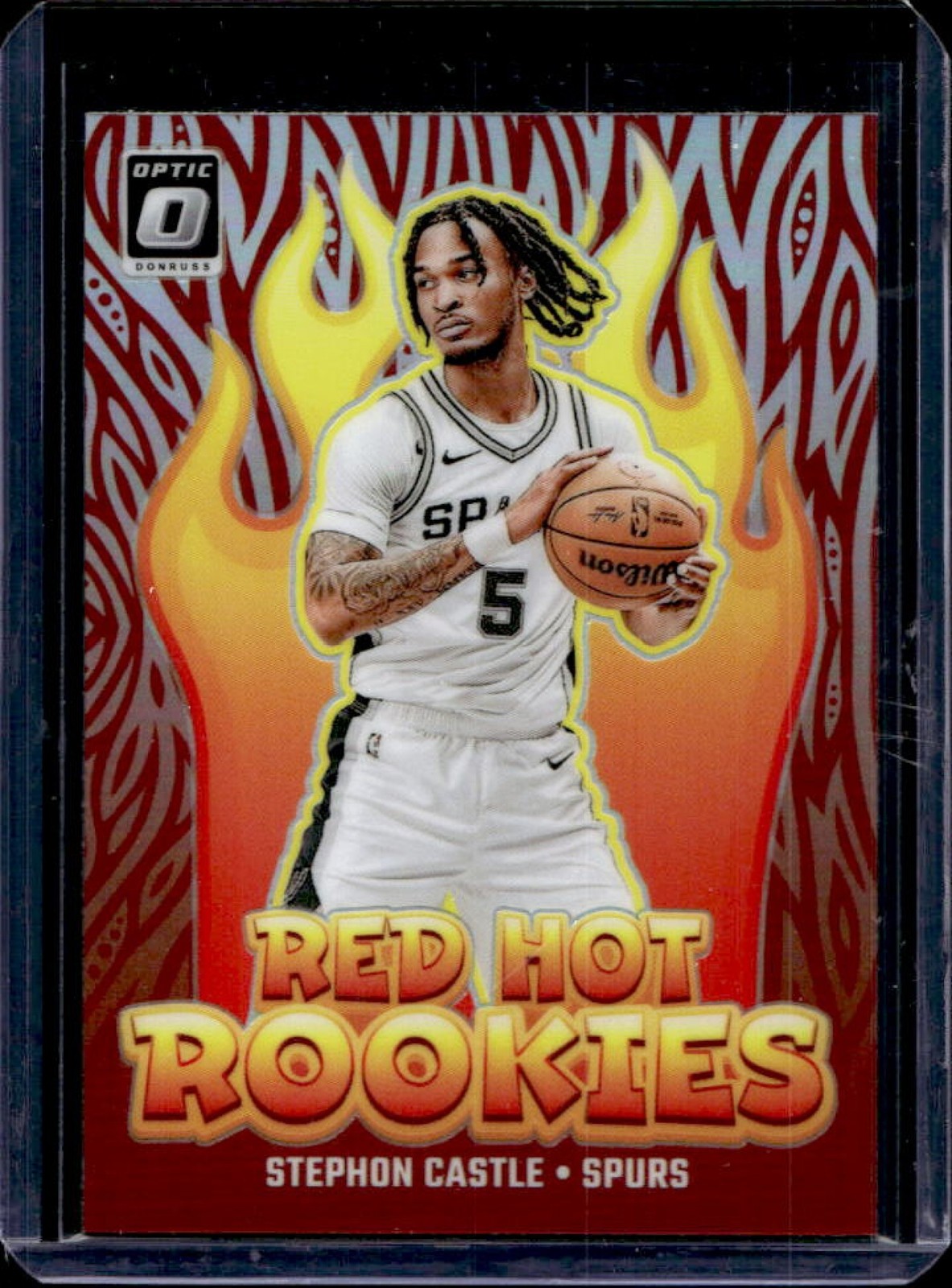 2024-25 Panini Donruss Optic Stephon Castle Red Hot Rookies Holo RC #13 Spurs