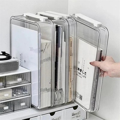 Acrylic A4 File Organizer Document Storage Box Desktop Paper Holder Clear