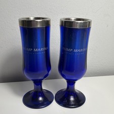 Lot de verres à shot bleu vintage Trump Marina Hotel Casino Atlantic City NJ hauteur 4,5"