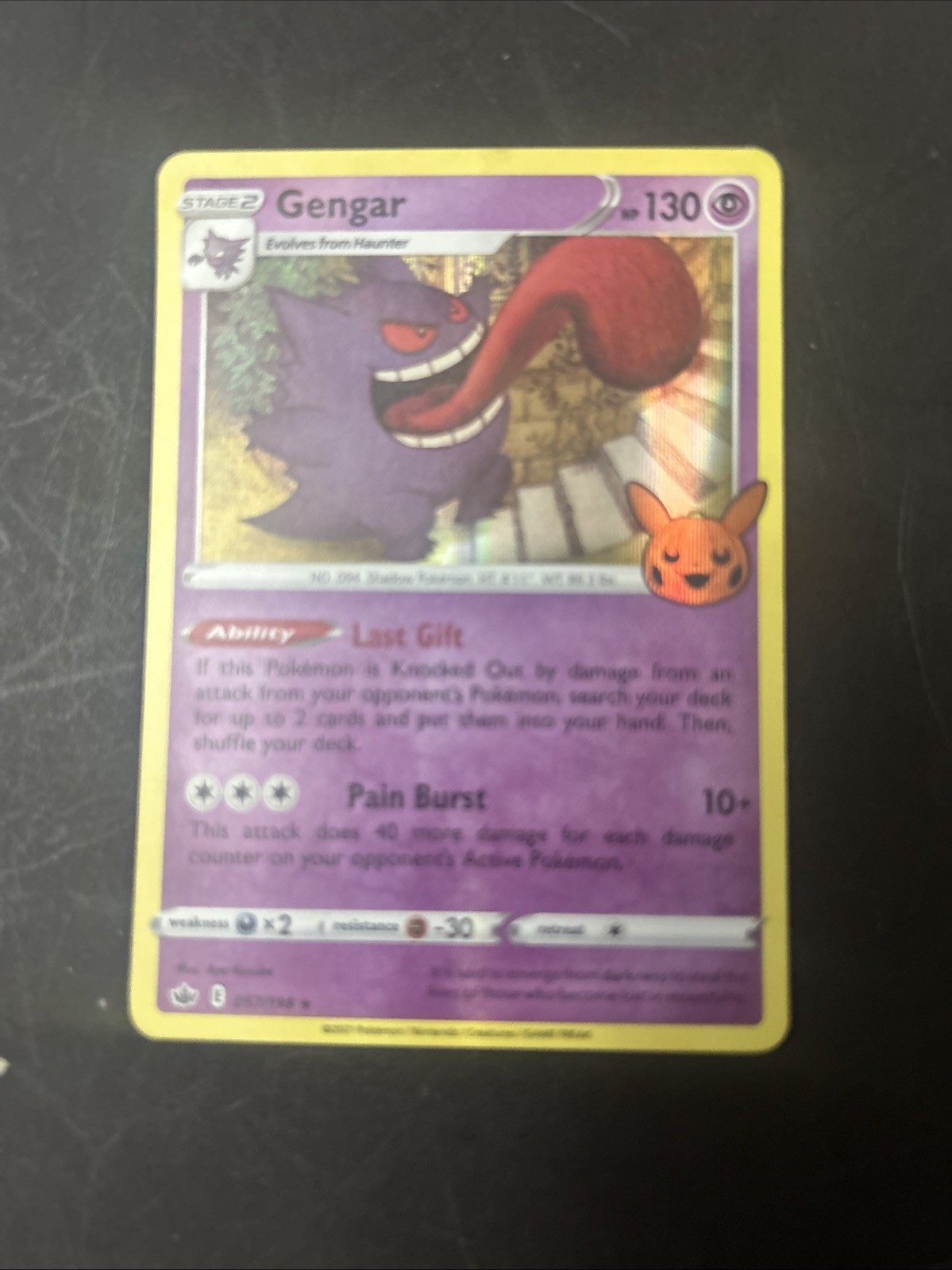 2021 Pokémon Halloween Trick Or Trade Gengar Holo Card 057/198