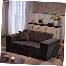 Corduroy Cloud Couch with Pillow, Premium Memory Foam, No Loveseat Dark Gray