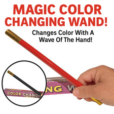 COLOR CHANGING WAND 11" Red Black Gold Metal Tips Magic Trick Changes Wave Hands