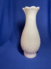 Vintage 10" White Milk Glass Hobnail Hurricane Lamp Chimney Shade 2.8-3" Fitter