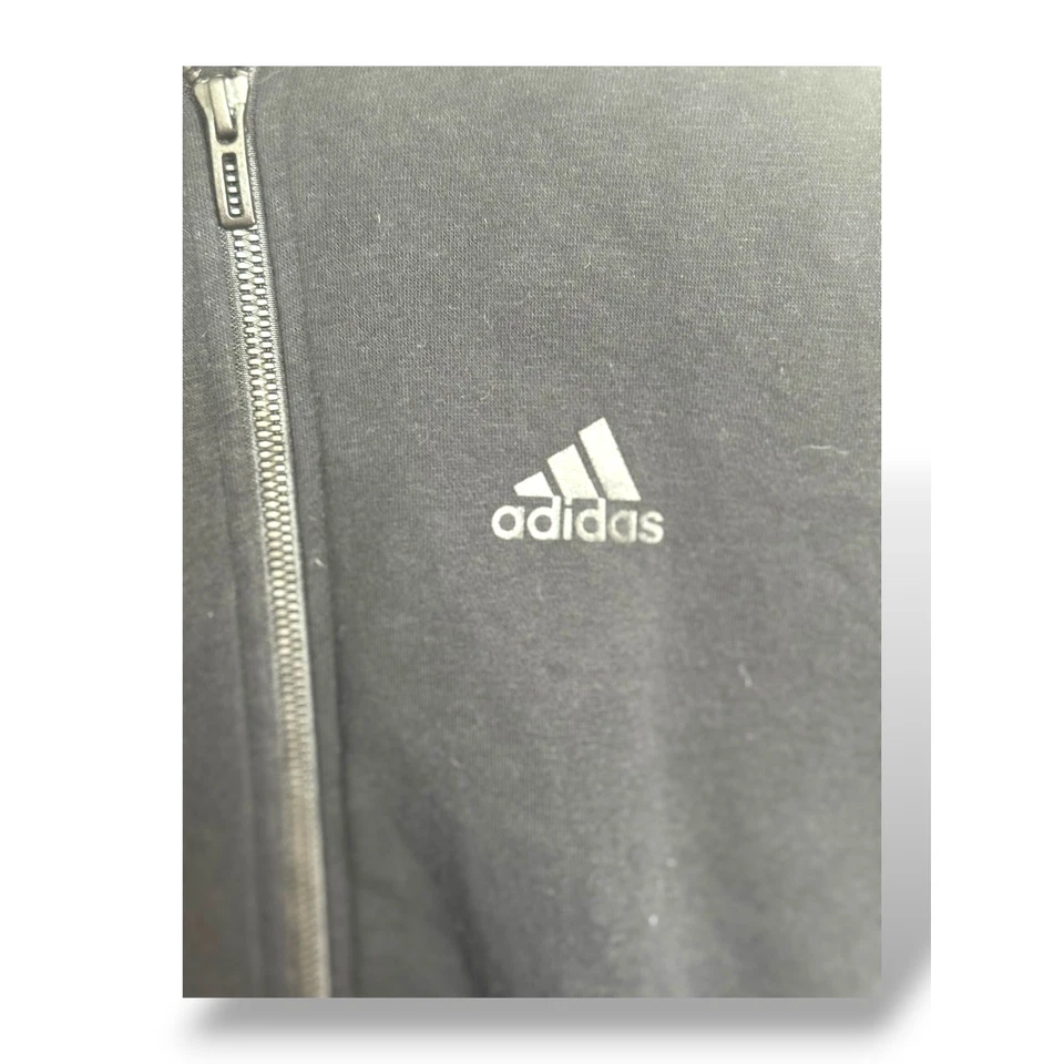 Chaqueta con Capucha Adidas Juvenil Mediana Negra 3 Rayas Cremallera Completa Talla 10-12 Ropa Activa Foto 3 de 4