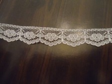 White Flat Lace Scalloped Bottom Edge    Wide X 10.28 Yards