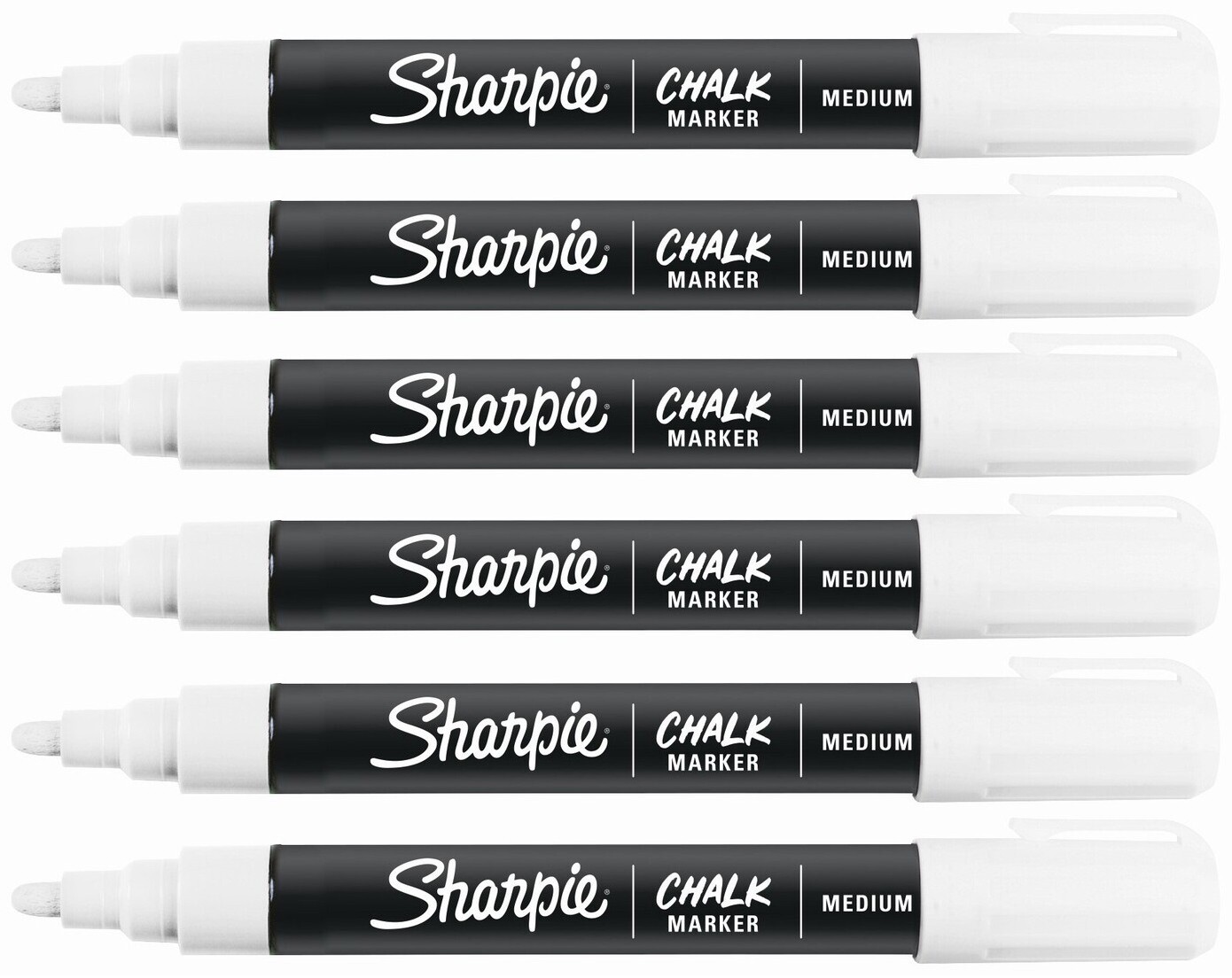 White  Medium Tip Wet Erase 6 Markers New