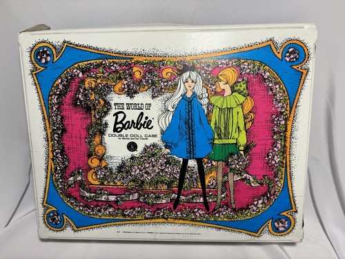 VINTAGE 1968 The World Of Barbie Double Doll Case With 4 Dolls, Clothes/acc READ