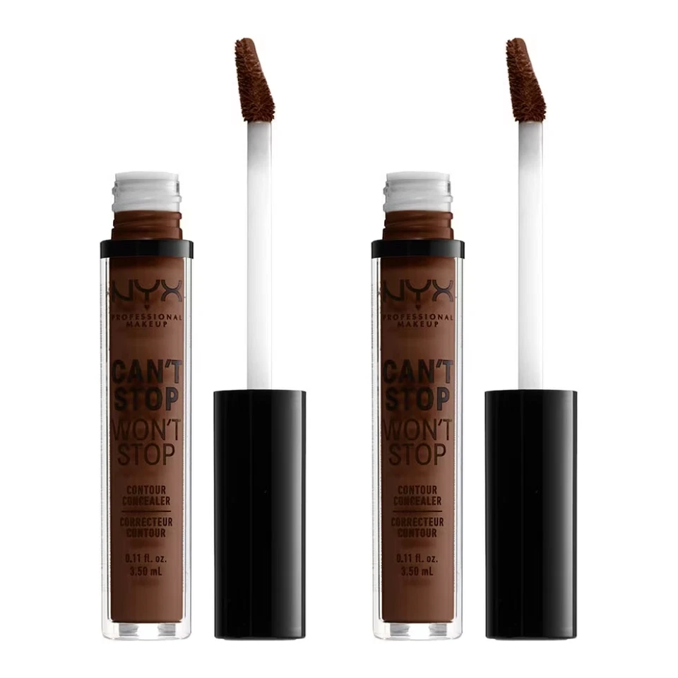 NYX Can't Stop Won't Stop Contour Concealer 3.5ml - 22.7 Deep Walnut x2 - Photo 1/1