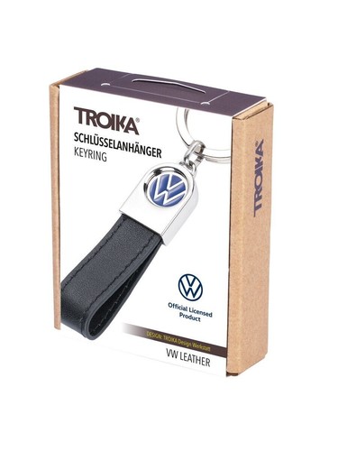 VW Schlüsselanhänger mit Lederschlaufe Volkswagen Keychain von TROIKA - Bild 8 von 10