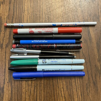Vintage Lot Of Pens, Pencils, Markers Sharpie Sheaffer Sanfords Papermate 