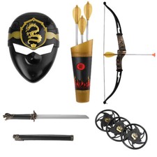 10 Pcs Ninja Role Play Kids Toy Set With Bow Arrow Sword Mask For Halloween Gift