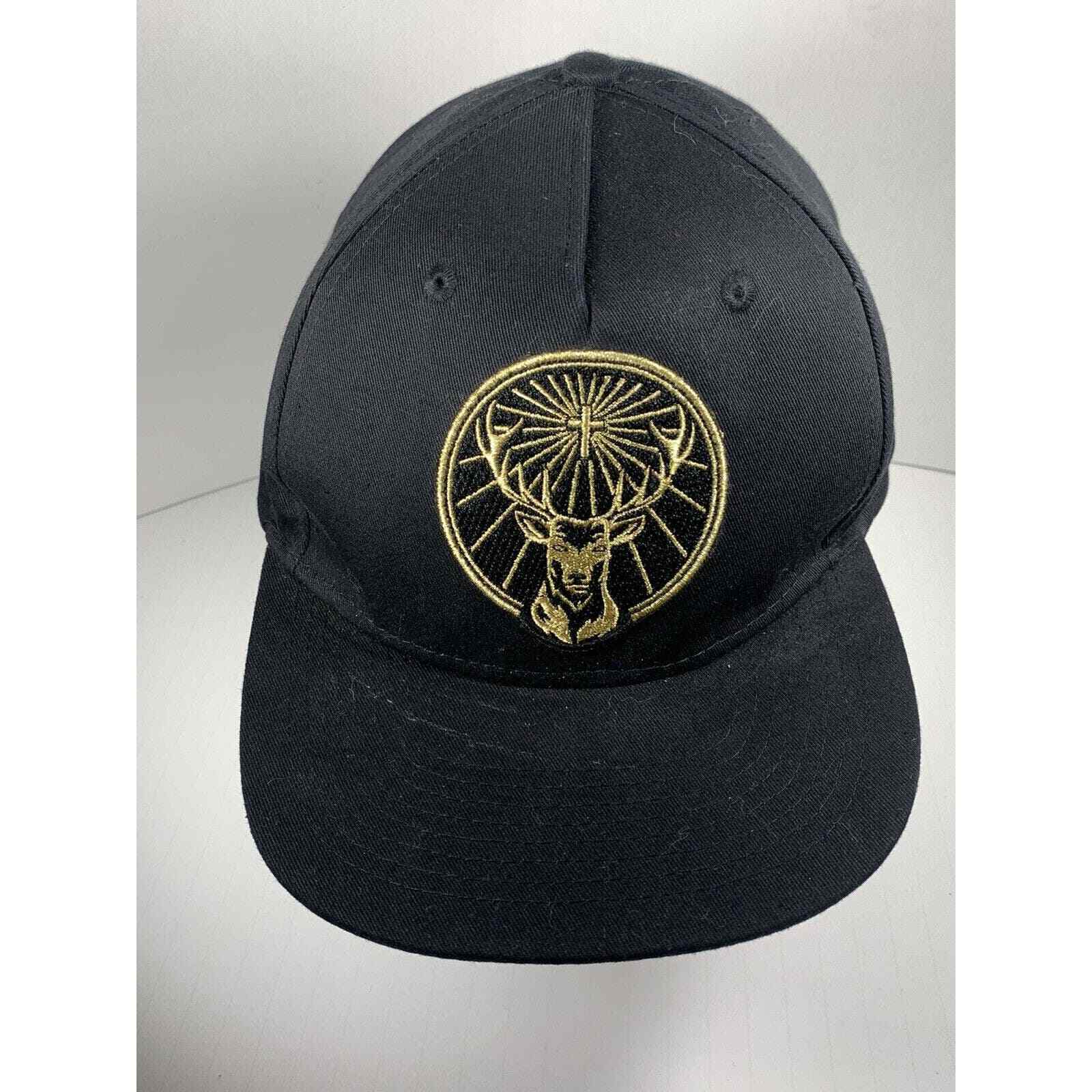 Jagermeister Adjustable Black Snapback Hat with Flat Bill for Men