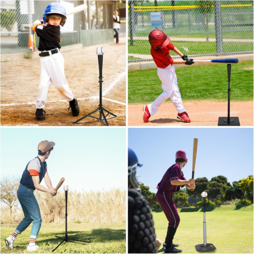 EXBEPE Sostituzione Gomma Per Tee Da Battuta Baseball E Softball – Regge La Palla – Nero