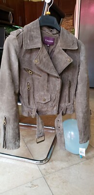Vigoss Suede 100% Leather Moto Jacket XS NWT