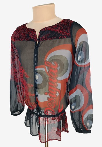 Desigual Damen transparentes leichtes Top Bluse Größe M - Bild 5 von 10