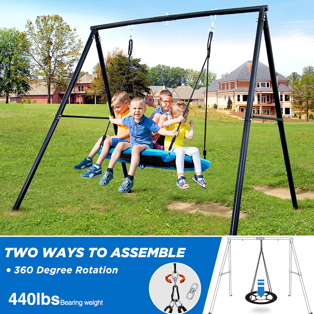 440lb Metal Swing Set Playground for Kids Adult Backyard Heavy