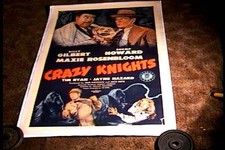 CRAZY KNIGHTS ORIG MOVIE POSTER 1944 SHEMP HOWARD 3 STOOGES LINEN