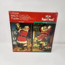 2 in 1 Springbok All in a Night's Work Christmas Jigsaw Puzzle Santa COMPLETE