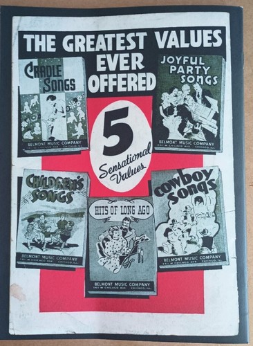Belmont Music Co (1937) Children's Songs * Sheetmusic Illustrations * Classics - Imagen 9 de 10