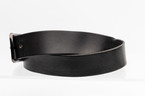 Cinturón Negro 100% Cuero Natural Talla 34"-36" M Hecho en Italia - Imagen 5 de 6