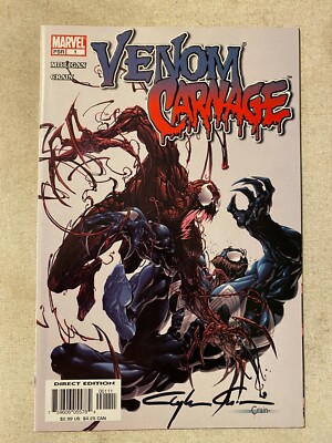 VENOM VS CARNAGE #1 2 3 4 1ST APPEARANCE OF TOXIN SIGNED BY