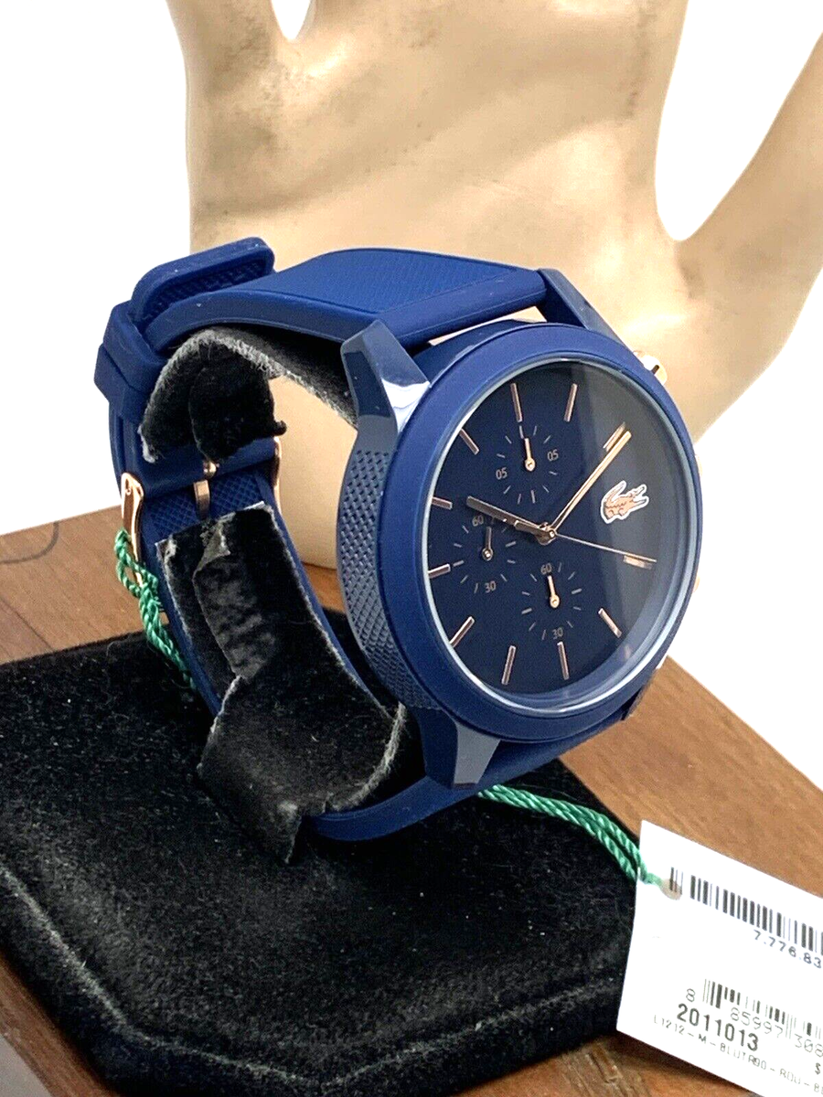 Lacoste Men's Watch 2011013 Quartz Chronograph Blue Dial Rubber