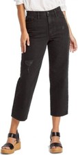 Women's High-Rise Vintage Straight Jeans - Universal Thread Black 0 Short
