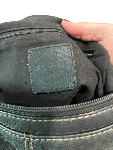 Vintage Fossil Genuine Leather Morgan Traveler Crossbody Bag Black Everyday - Picture 9 of 17