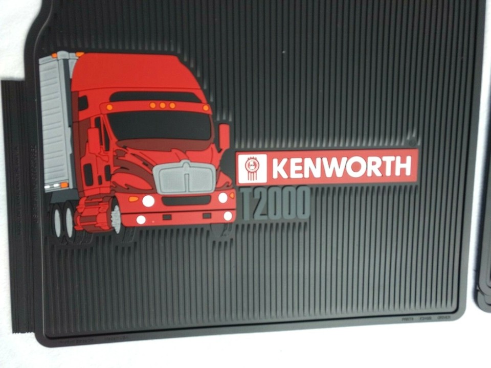 OEM Style Black Rubber Floor Mats For Kenworth T880 (2014-2024) - 2-Piece, All-Weather