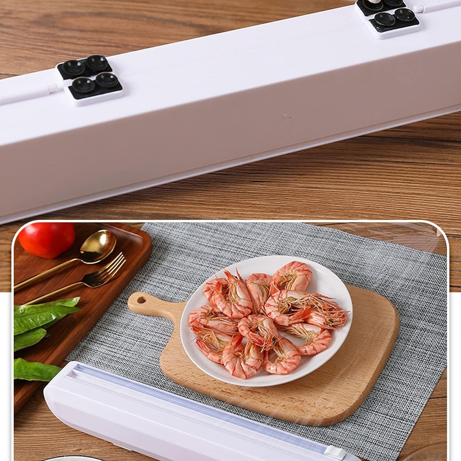 Cling Film Wrap Dispenser Cutter Kitchen ClingFilm Roll Holder Food