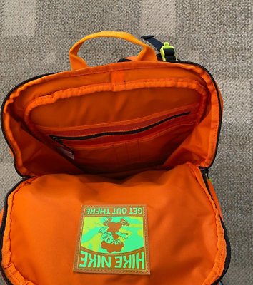 Nike Hike Backpack Travel Bag Safety Orange Black Atomic Green 27L