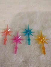 4pk Small Aurora Snowflake Stars For Ceramic Christmas Tree. Toppers
