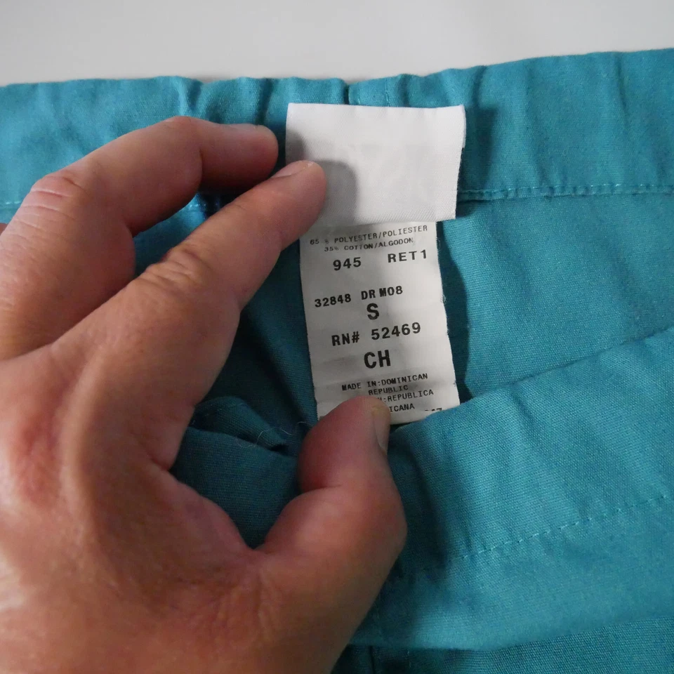 Pantalones Médicos Simply Basic Para Mujer Talla S Azul Teal Pull-on con Cordón Cintura Foto 4 de 4