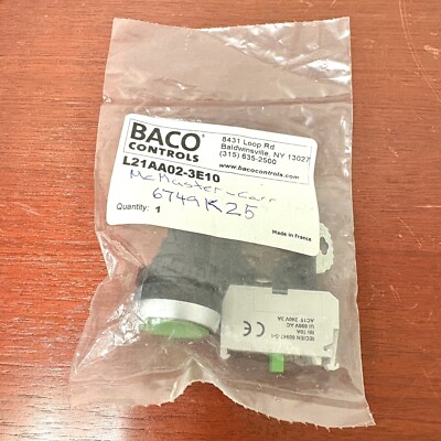 BACO Controls L21AA02-3E10 Pilot Devices & 22MM Green Pushbutton