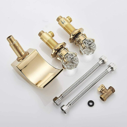 8 In Widespread Led Bathroom Faucet Basin 3 Hole Waterfall Vanity Sink Mixer Tap - Picture 80 of 80