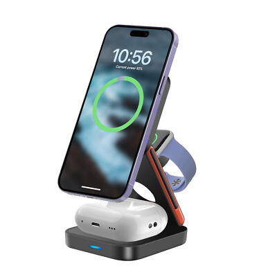 3in1 Faltbare Magnetisch Kabelloses Ladegerät für Apple Watch Air Pods iPhone 17