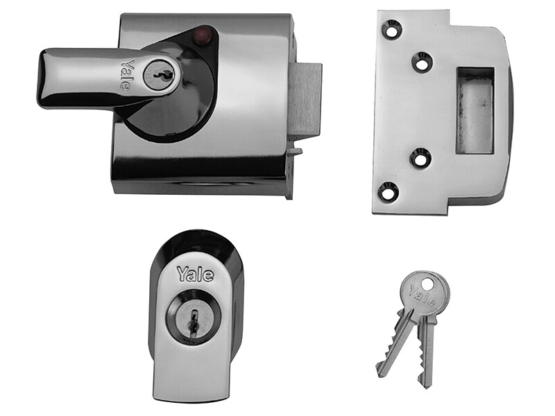 Yale Locks BS1 Nightlatch Standard Inglesi Blocco 60mm Interasse Cromo Finitura
